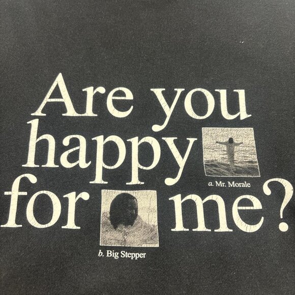 Kendrick Lamar Big Steppers Tour Hoodie Mens L Black "Are You Happy For Me" 2022 - Picture 2 of 8